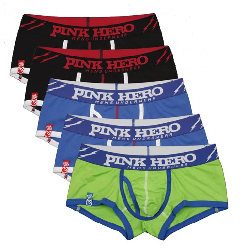 Классные! 5 шт./партия Pink Heroes Для мужчин нижнее белье трусы-боксеры хлопковое нижнее белье с персонажами из мультфильмов-Для мужчин трусы-боксеры Шорты модные, пикантные U сумка Для мужчин нижнее белье - Цвет: as show