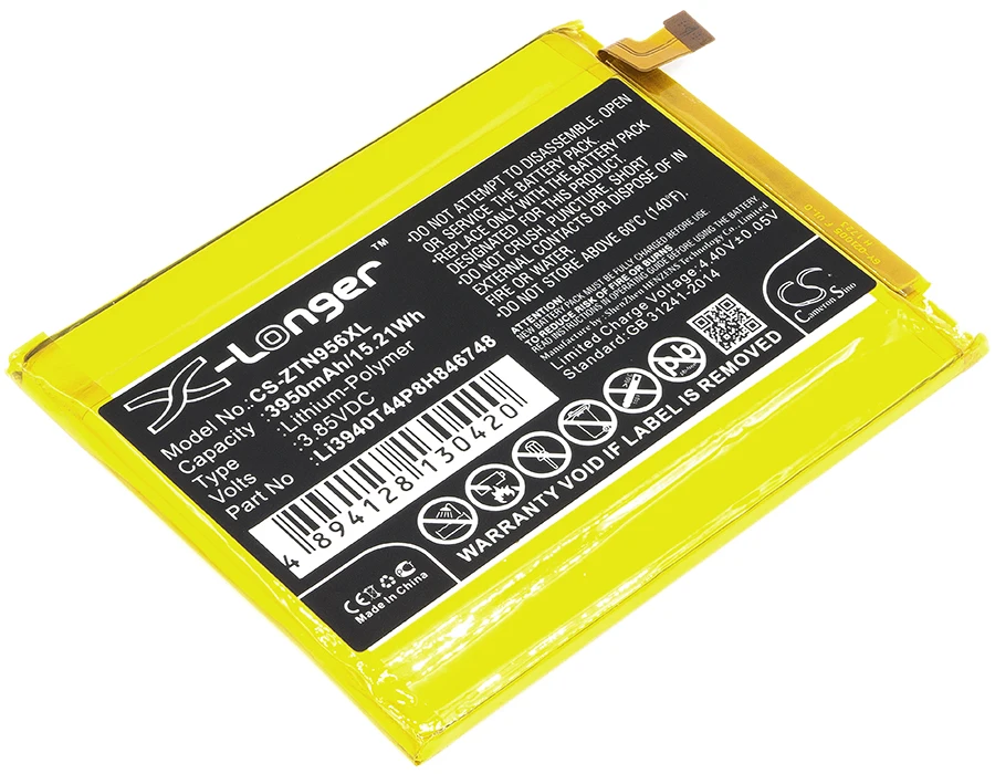 Аккумулятор Cameron Sino 3950 мАч Li3940T44P8H846748 для ZTE Blade Max 3 LTE A Blue 4G N9560 Z986DL Z986U|Аккумуляторы