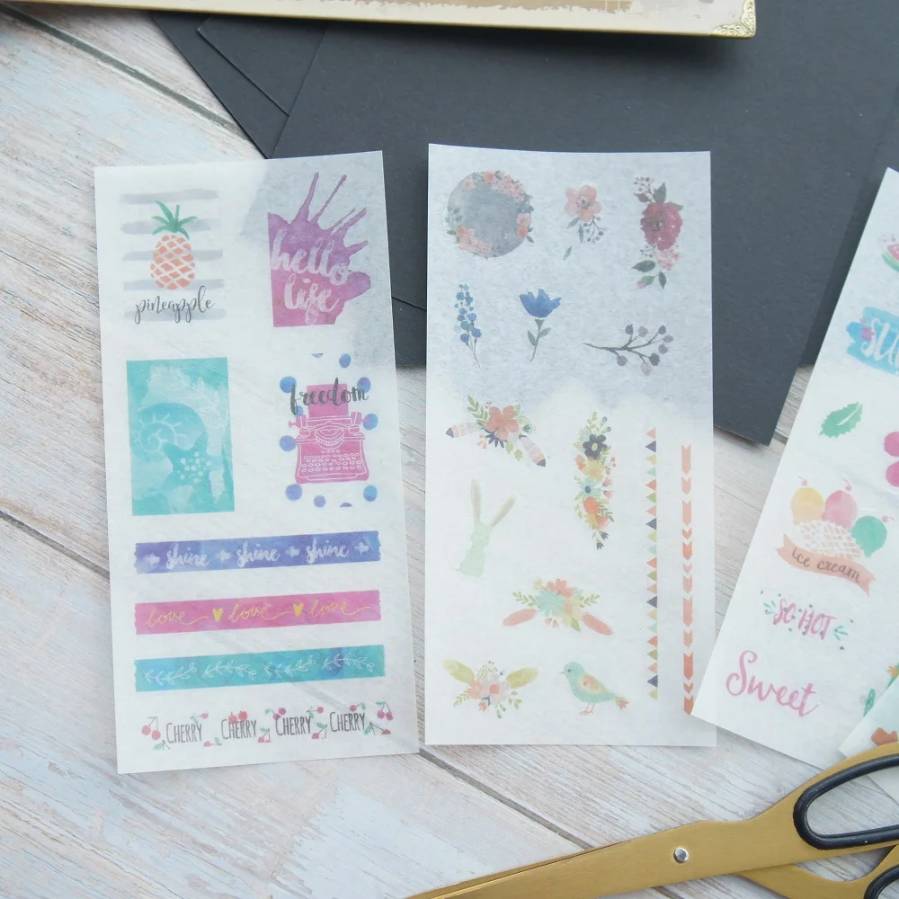 4 листа от пустыни до пляжа дизайн бумажный стикер тег подарок украшения