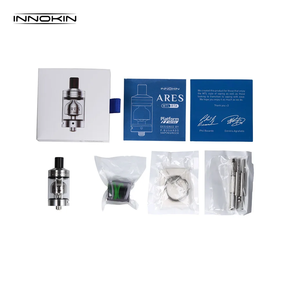 Оригинальный Innokin Ares RTA бак Vape 5 мл атомайзер с верхней стороны заполняющий рот в