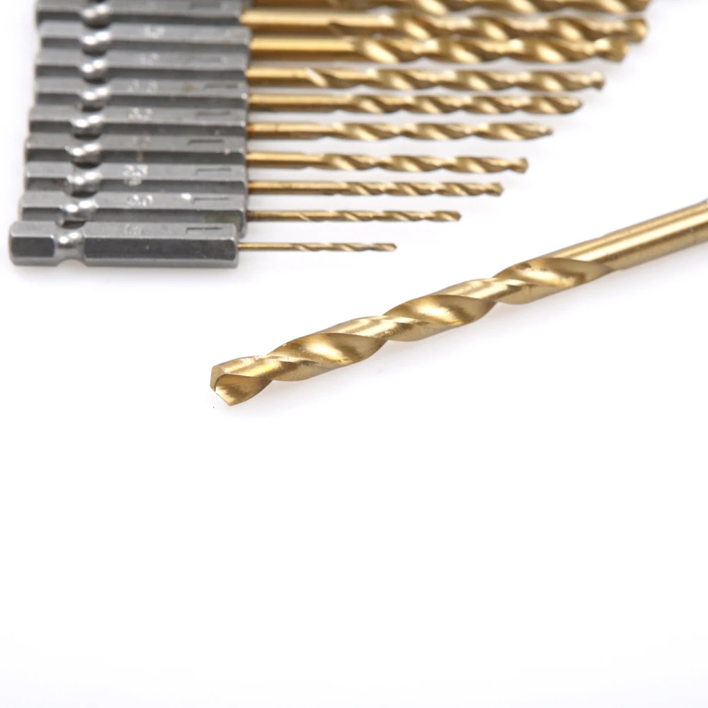 13PCS HSS 1/4 Hex Shank Quick Change Titanium Coated Drill Bit Set Tool Multi Bits 1.5-6.5mm Countersink Drilling | Инструменты