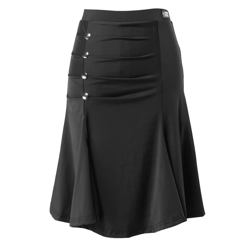 

Women Dance Skirt For Women Adult Latin Clothes Black Skirt Fork Opening Modern Rumba Tango Flamenco Red Dance Costume VDB179