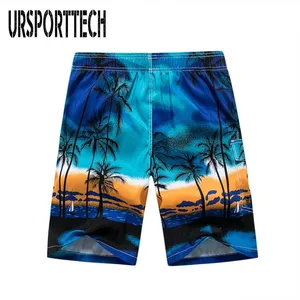 Быстросохнущие мужские пляжные шорты, модные трусы с принтом, пляжные шорты, лето