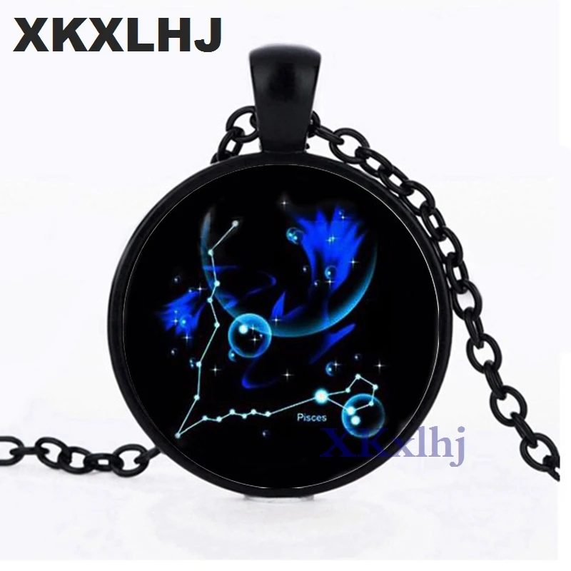 XKXLHJ Hot 12 Star Zodiac Signs Constellation Necklace Horoscope Astrology Disc Pendant Women Statement Birthday Gift |