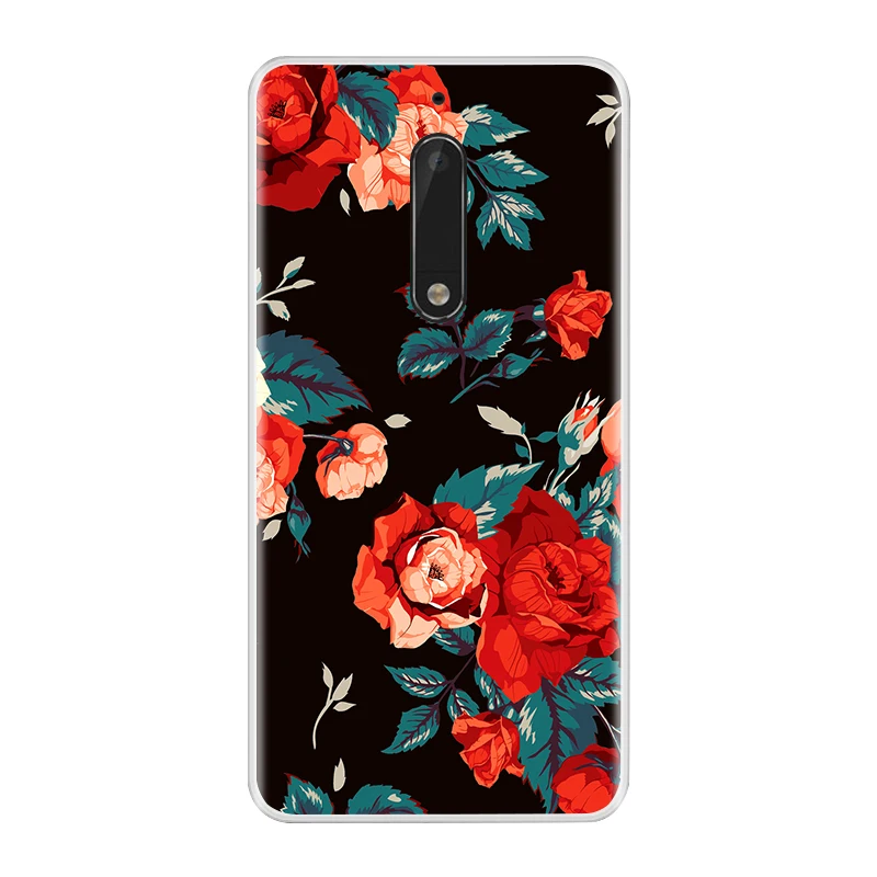Чехол для телефона Nokia 3, 5, 6, 8, мягкий силиконовый чехол из ТПУ, ультра тонкий чехол с цветочным принтом для Nokia 3, 5, 6, 8, чехол