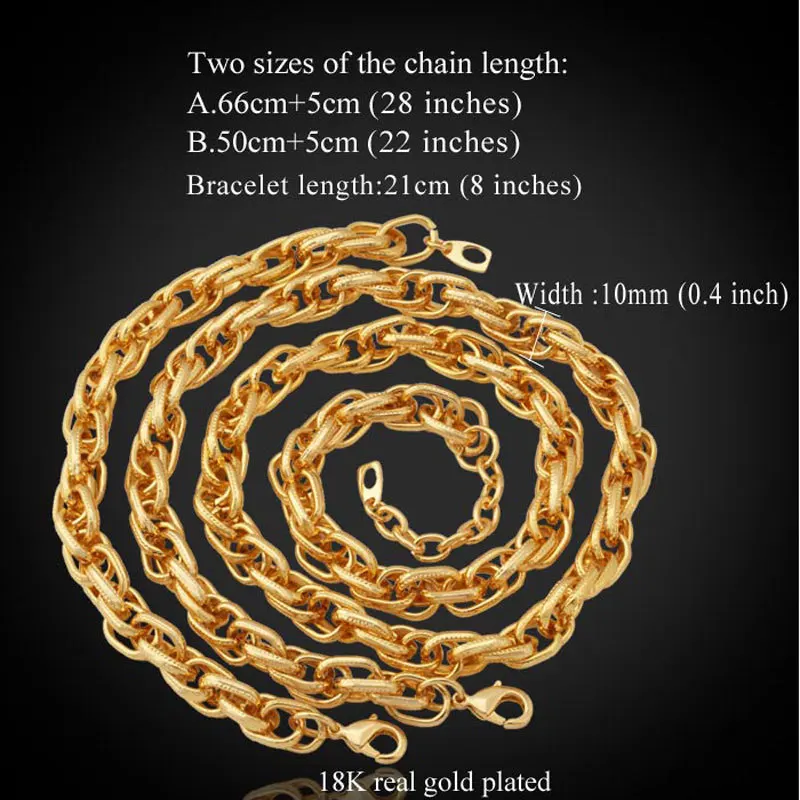 Мужской комплект ювелирных изделий из цепочки браслета и ожерелья 50 см + 5 см/66 NH5187