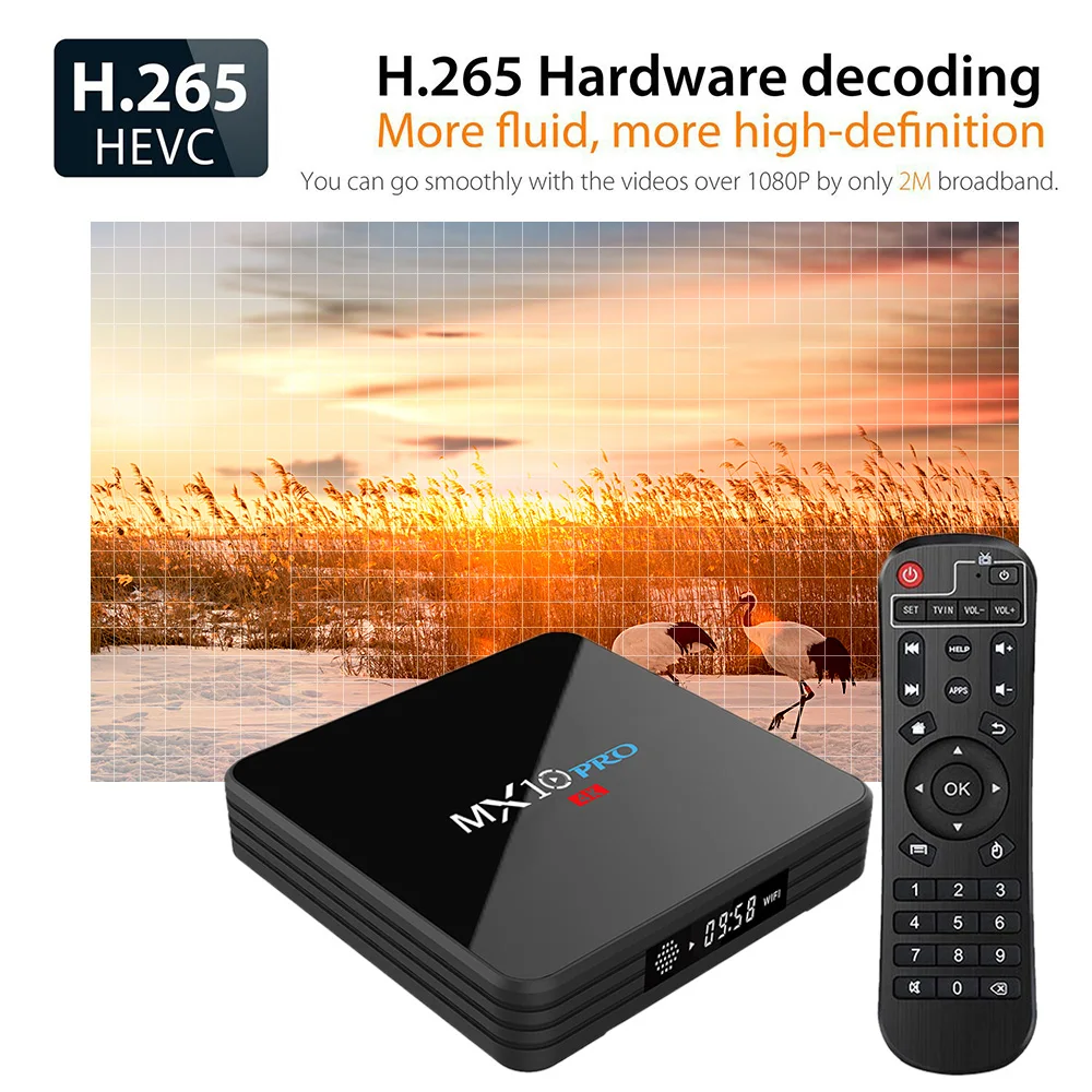 ТВ приставка MX10 PRO Android 8 1 4 ГБ/32 ГБ RK3328 4K USB3.0 Bluetooth DLNA Miracast Airplay Wi Fi HD медиаплеер