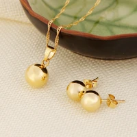 fashion cute jewelry gold round ball girls bridajewelry set for women necklace earrings set party accessories gift daily wear