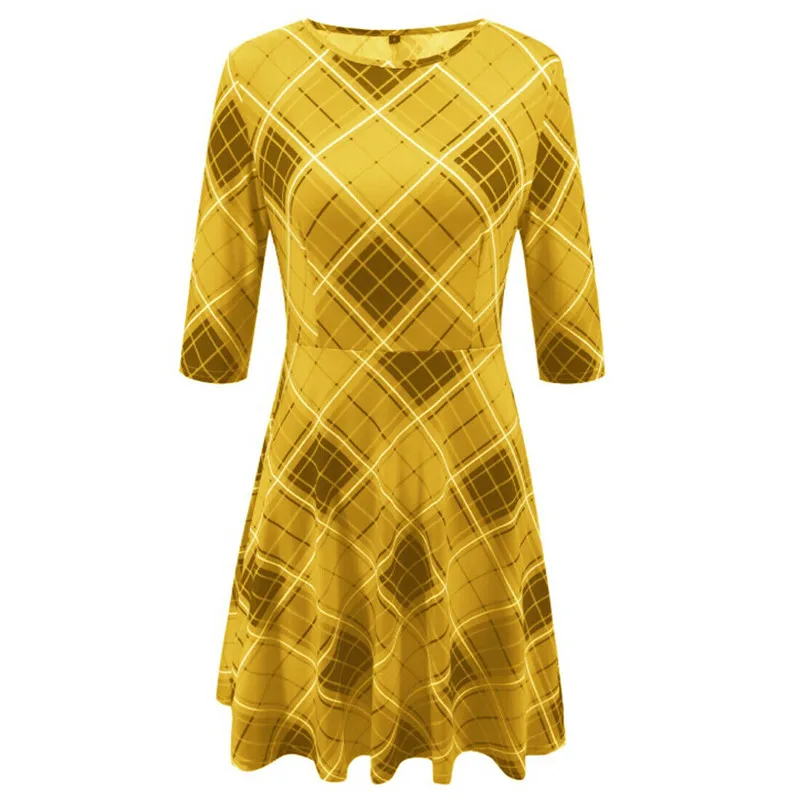 Женское мини-платье в клеточку Boho коктейльное Пляжное с коротким рукавом и