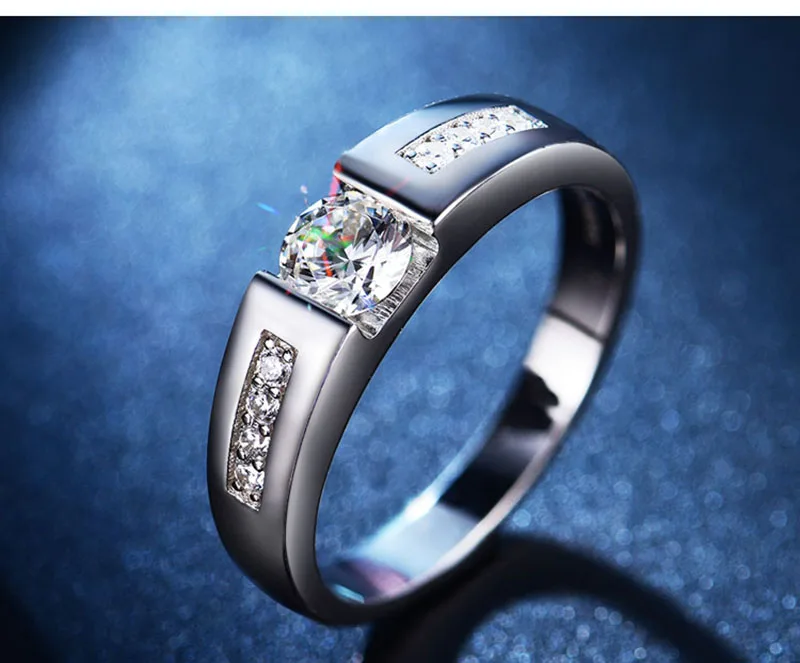 100% 18K 750Au золото Moissanite алмазное мужское кольцо D Цвет VVS с национальным