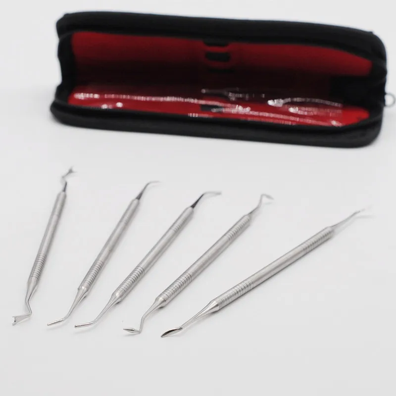 

Dentistry Item Hygiene Tools Stainless Steel Tooth Pick Pic Probe Set Kit 5Pcs