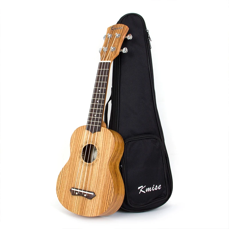 Kmise Soprano Ukulele 21 Inch Ukelele Uke Zebrawood 4 String Hawaii Guitar Musical Instruments with Gig Bag