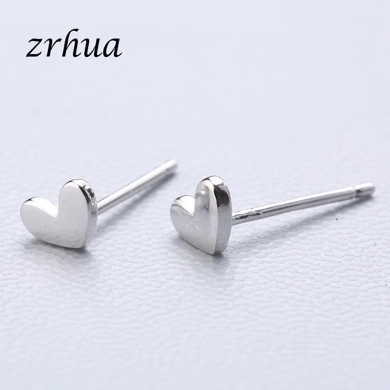 heart ZRHUA 925 пробы серебряные сплайсинга милые серьги-гвоздики с животными для женщин повседневные Девушки Brincos личность Стерлинговое Серебро-ювелирные изделия - Окраска металла: heart