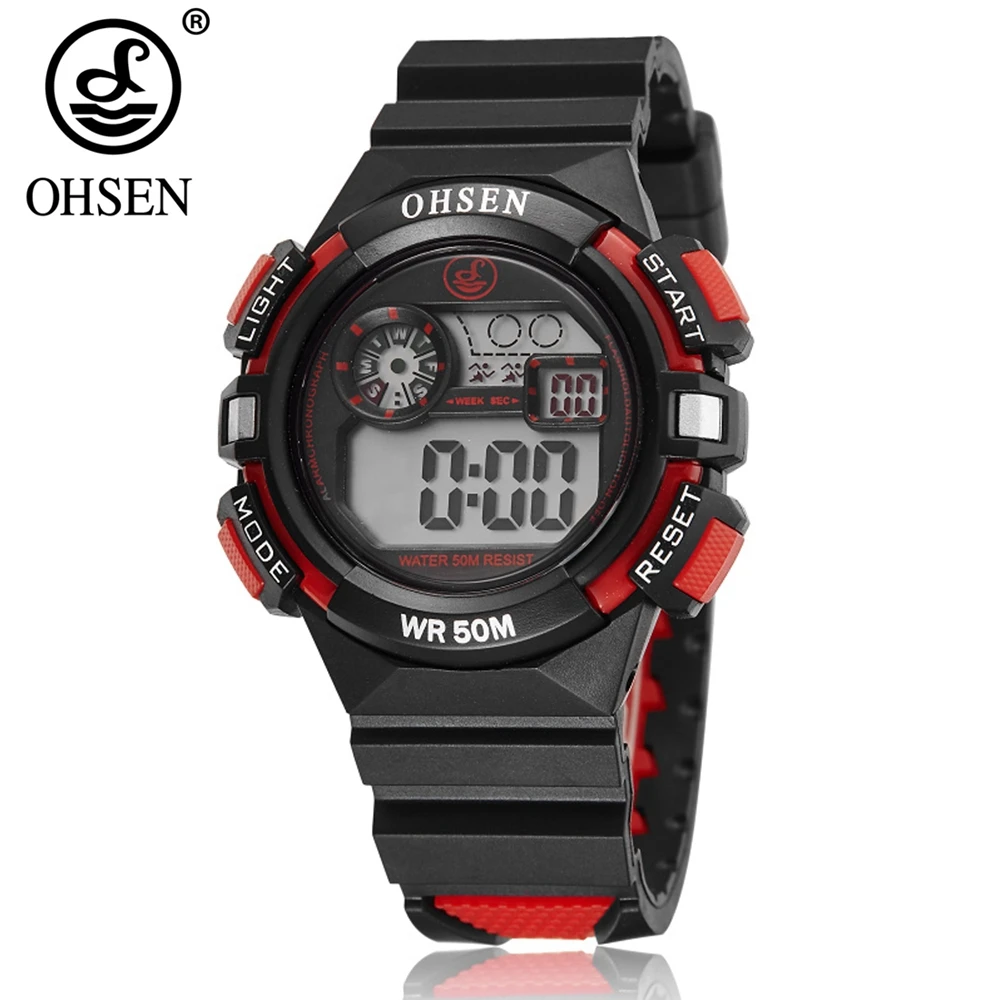 Модные часы OHSEN для отдыха детские студентов 50 м плавания наручные с будильником