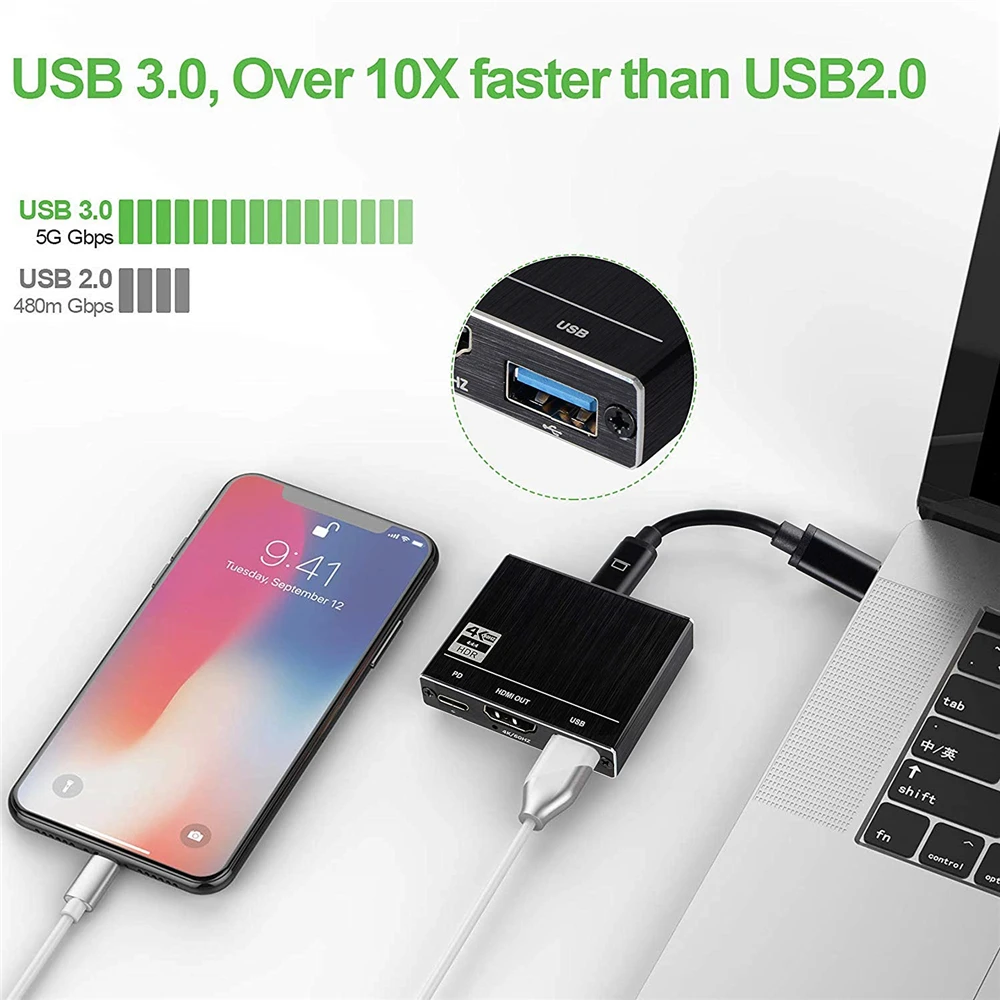 Адаптер для зарядки с USB Type C на HDMI 3 0 конвертер адаптером MacBook Pro Pixel Huawei Mate20 Samsung S8 +