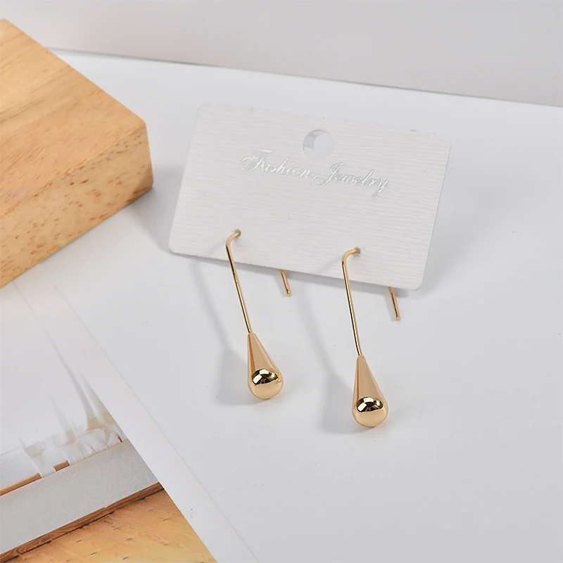

European and American simple metal droplet Pendant DIY earring ear hook South Korea personality cool ear Earrings accessories