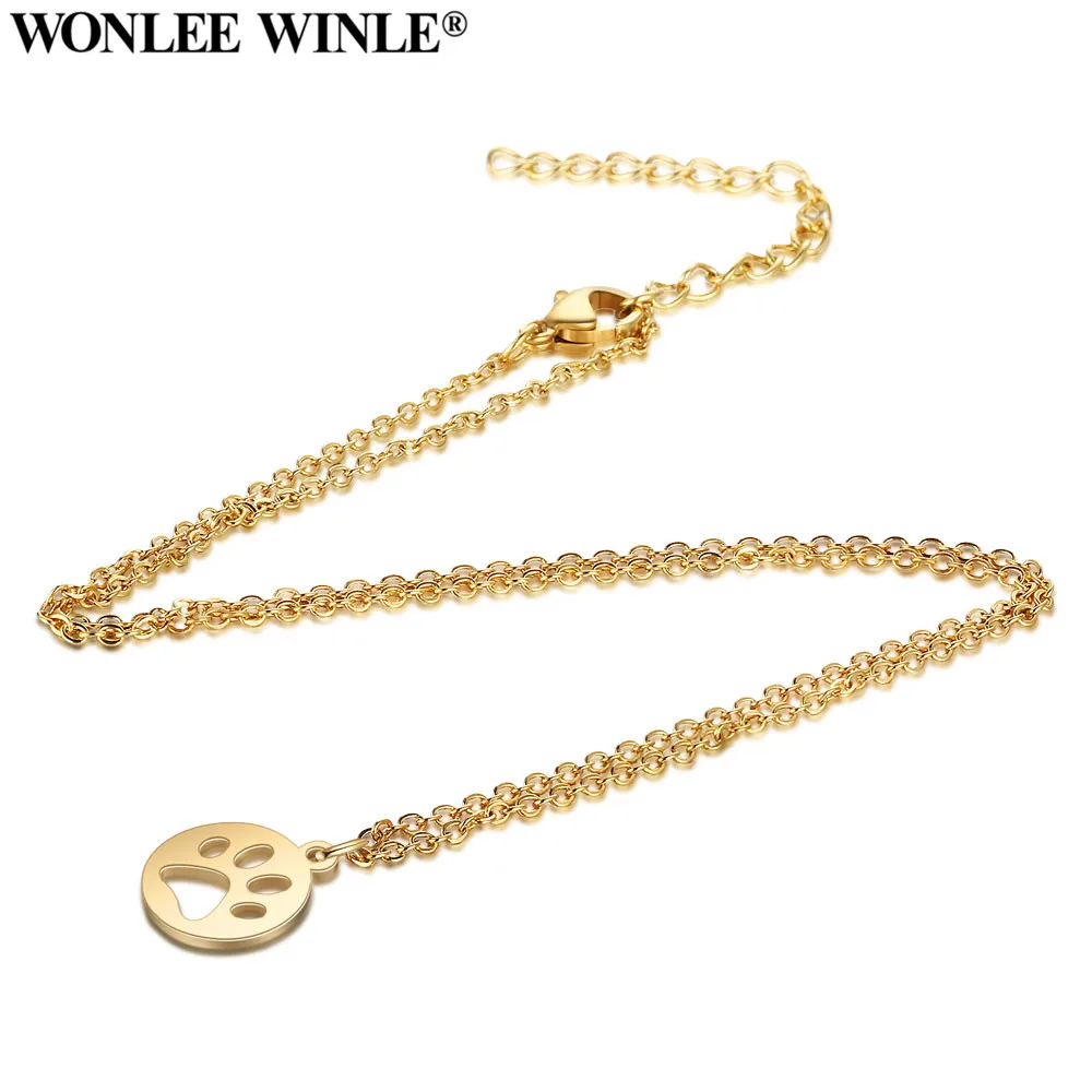 Wonlee Winle Золото Серебро Круглый кошки собаки в форме лап животных Прелести