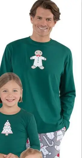 Christmas Family Matching Outfits Daddy Mommy Daughter Son Famliy Clothes Red White T Shirt Tops Cartoon Pants Set Xmas | Мать и ребенок
