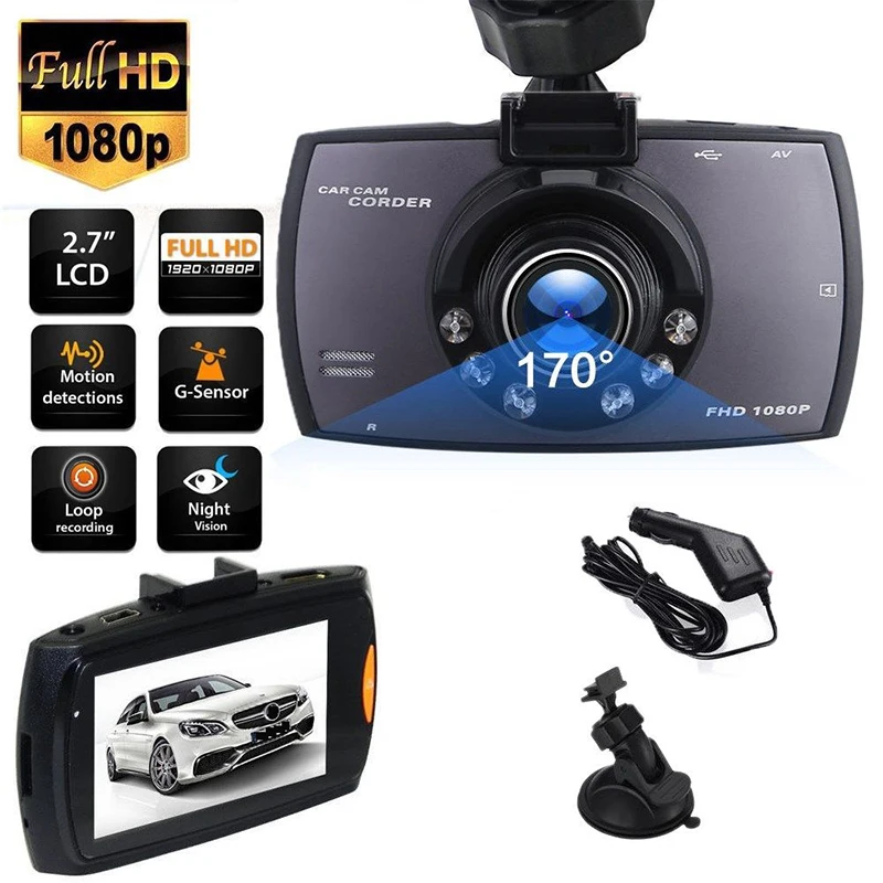 Night Vision High Definition Traffic Recorder 2.7 Inch Dash Cam Car DVR 1080P Infrared Camera  Vehicle Monitoring Display