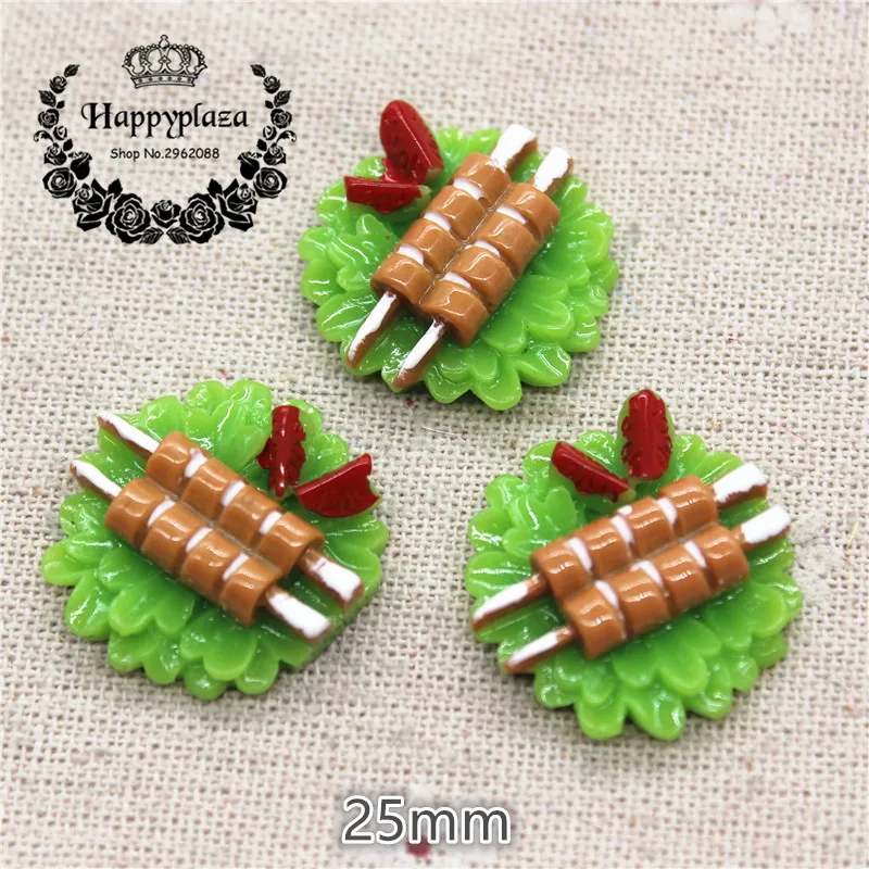 

10pcs 25mm Resin Grilled Meat Simulation Food Art Supply Decoration Charm Craft DIY Home Garden Decoration