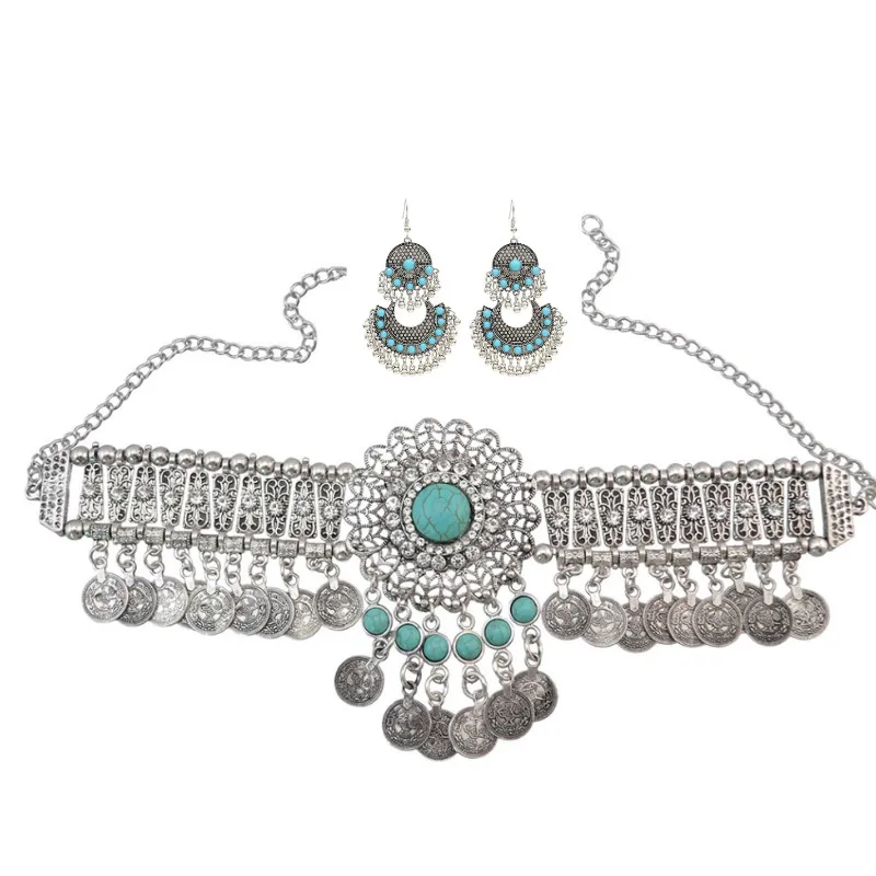 Турецкие этнические каплевидные серьги Jhumka индийские большие ожерелье чокер для