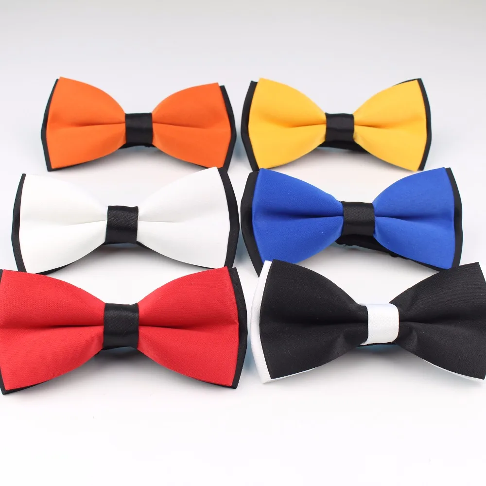 Мужской двухцветный галстук бабочка гибкий Гладкий мягкие матовые галстуки