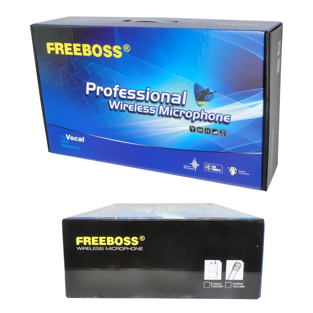 Профессиональные микрофоны FREEBOSS для караоке вечерние VHF KTV 2 портативных и