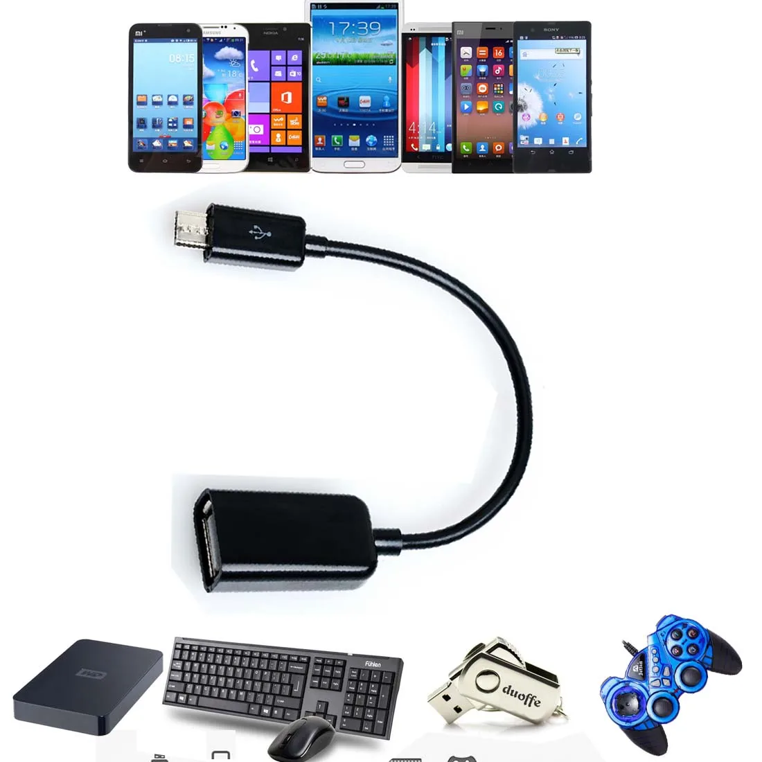 USB OTG адаптер кабель Шнур для двойной мощности D. Возраст планшетов стандарта Android 2