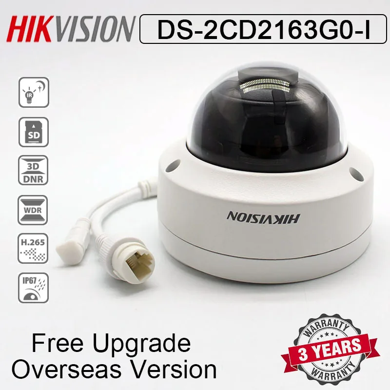 Hikvision DS-2CD2163G0-I DS-2CD2163G0-IS 6MP купольная сетевая камера POE H.265 слот для sd-карты IR 30m ip-камера Замена DS-2CD2185FWD-I