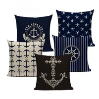 nautical throw pillows velvet anchor sea style throw case sofa home car decorative 1 side printing cushion pillow case cover
