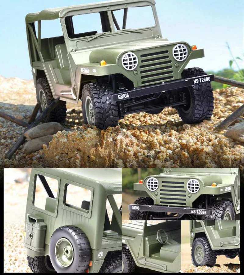 Радиоуправляемый грузовик военный пульт дистанционного управления 4WD внедорожный джип автомобиль 1/14 BG1522 BG-1522 2,4G 1:14 4X4 управляющий светильник M151 командные игрушки