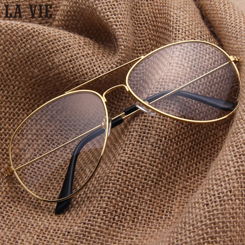 Оптические Золотые очки авиаторы женские и мужские брендовые классические