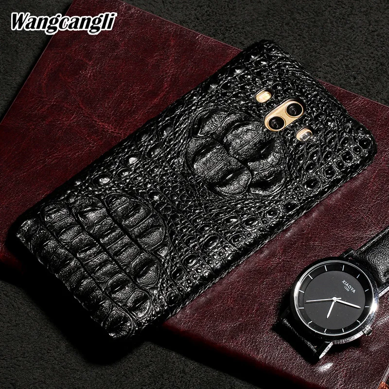 

Wangcangli Genuine Leather phone case for Huawei Mate 10 Crocodile skull pattern Half pack phone cover phone protection case