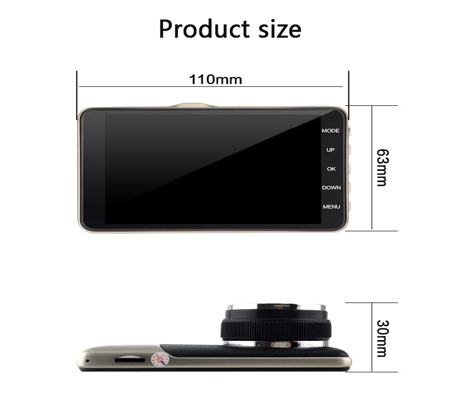 4 0 дюймов Dash Cam двойной объектив 1080 &quotFHD 170 P автомобильный Dvr Автомобильный