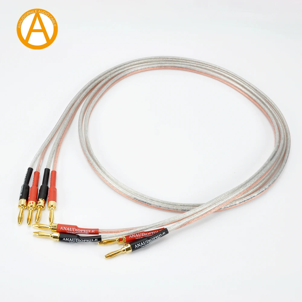 Аудиокабель anaudiol 4N OFC для динамика медный кабель с позолоченными банановыми
