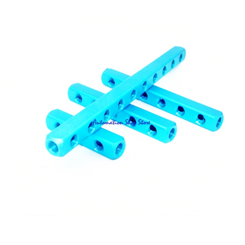 

Алюминиевый пневматический коллекторный блок 1/4", синий, 2-12 путей