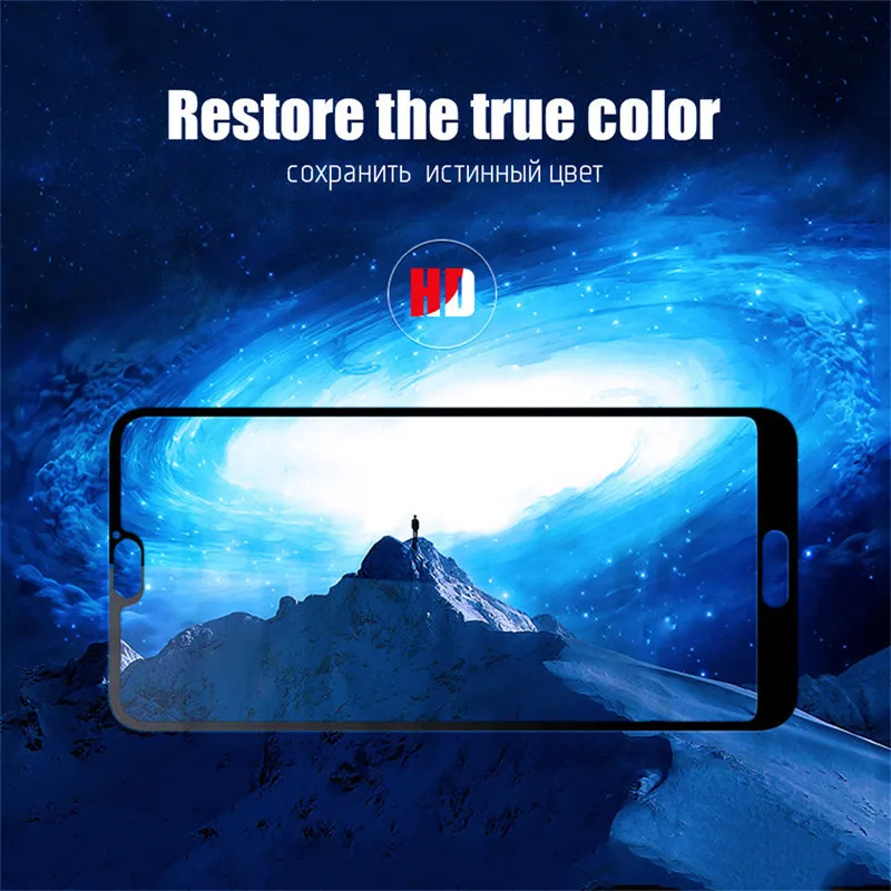 Закаленное стекло с полным покрытием для Huawei Honor 7A 7C Pro View 10 Защита экрана P10 P20 Lite Y5