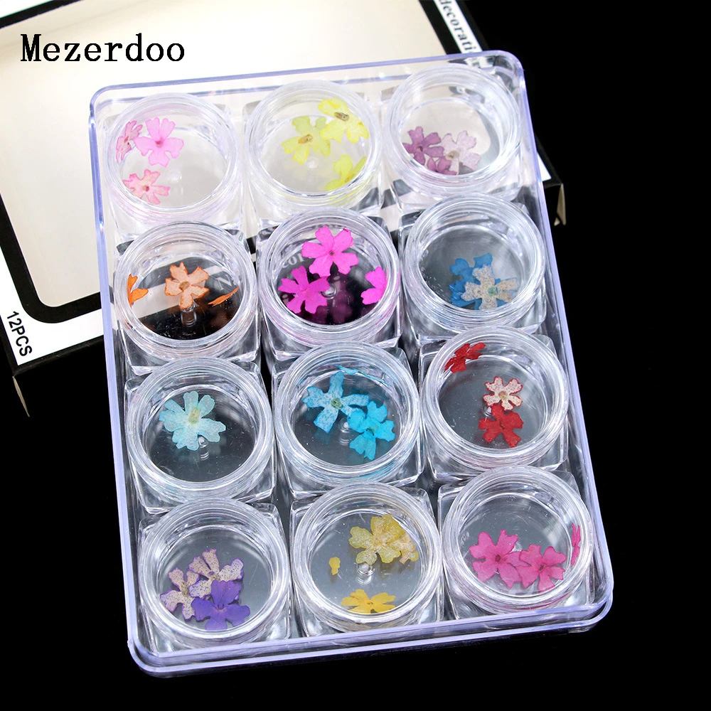 Сушеные вишневые цветы для дизайна ногтей маникюрные наклейки сушки натуральных