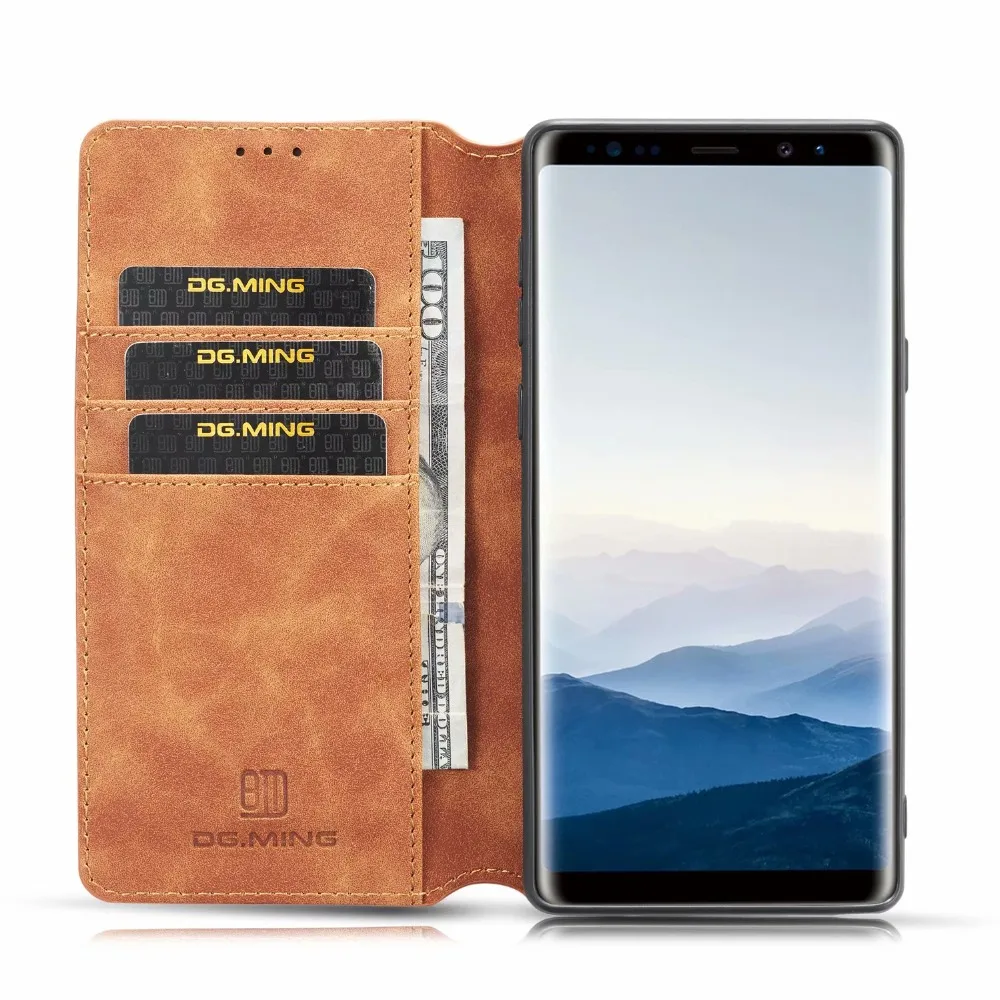 Чехол для Samsung Galaxy NOTE9 кожаный Винтажный чехол телефона Note8 откидной Магнитный