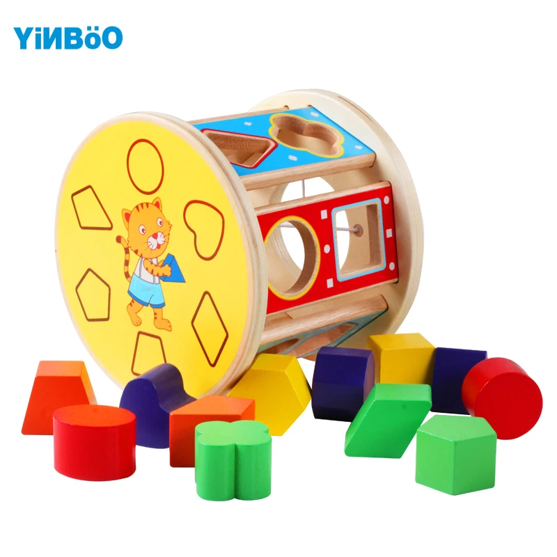 Игрушки для малышей детей деревянный круглый классический multi Форма сортировщик