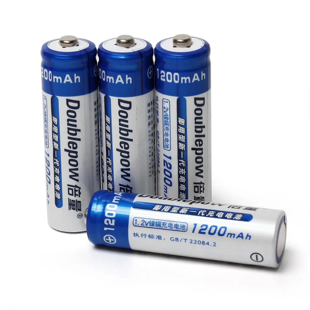 4 шт. Doublepow AA 1 2 V 1200 mAh аккумуляторная батарея + Независимые каналы быстрая
