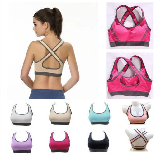 New Women Yoga Bra Top Fitness Seamless Racerback Padded Sports Tank | Спорт и развлечения