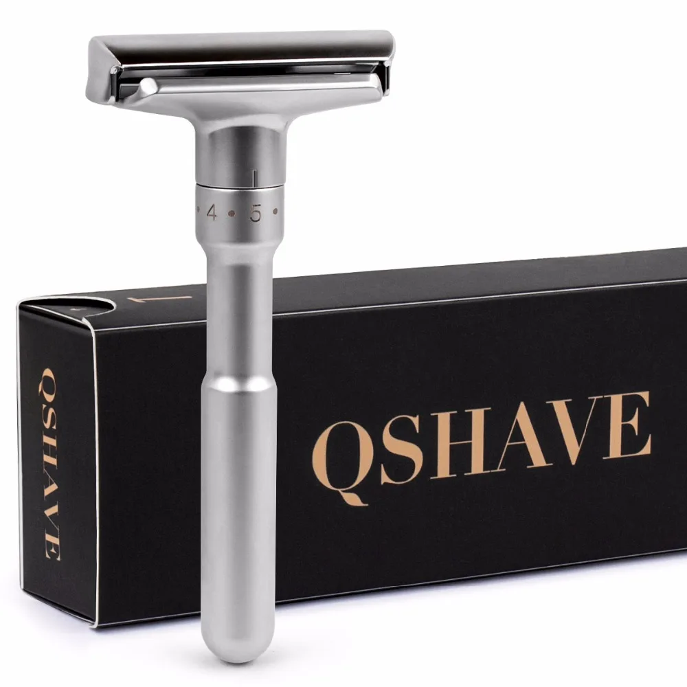 Qshave Классическая Безопасная бритва с чистой барсучьей шерстью, щетка для бритья с подставкой, держатель для бритвы с двойными краями
