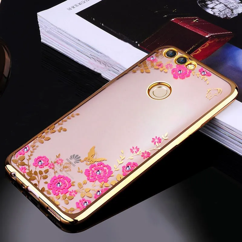 Мягкий силиконовый чехол из ТПУ с покрытием для Huawei Honor 9 Lite 6C Pro 6A 6X 7X цветочным