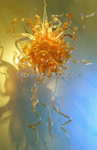 

Small Crystal Chandelier Parts In Yellow With LED Bulbs