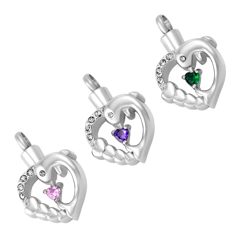 IJD9625 Hold Crystal Dolphin In My Heart кулон кремационной урны памятный для праха ювелирные