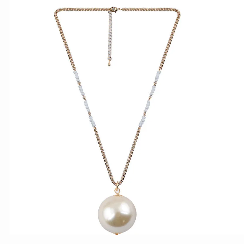 Новинка модное подвесное Трендовое ожерелье 30 мм с имитацией жемчуга длинная