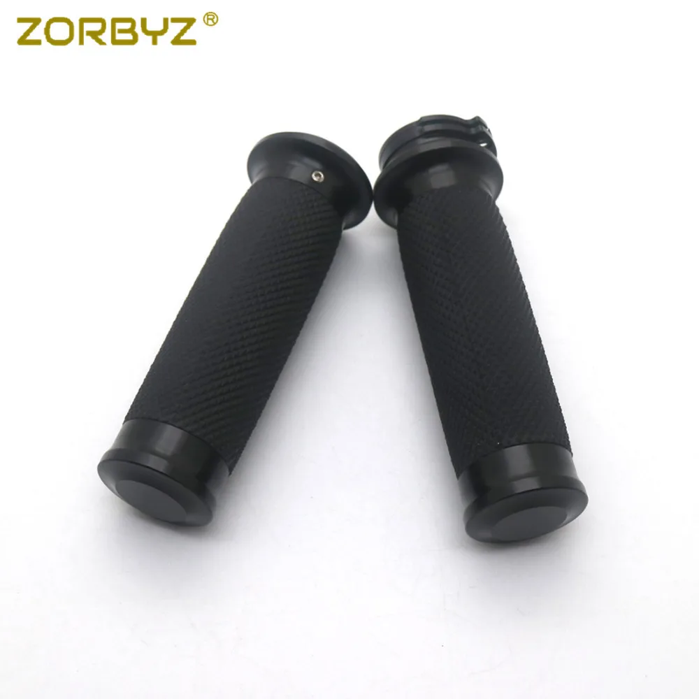 ZORBYZ мотоцикл 1 &quotчерный CNC Резиновая Ручка Бар Ручные ручки для Harley Sportster Touring Dyna