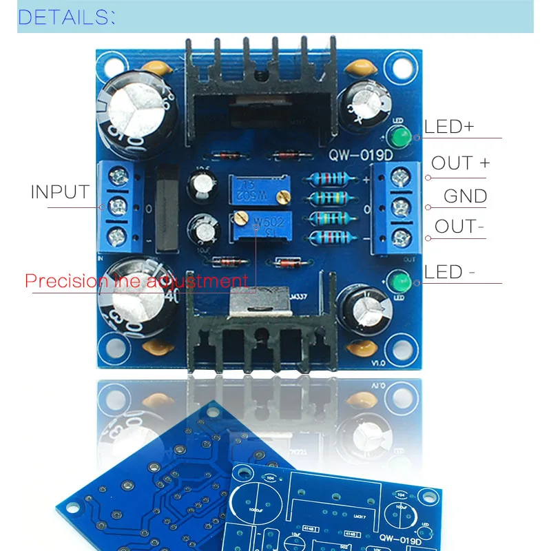 CIRMECH LM317 LM337 положительный и отрицательный двойной мощность Регулируемый блок питания diy kit