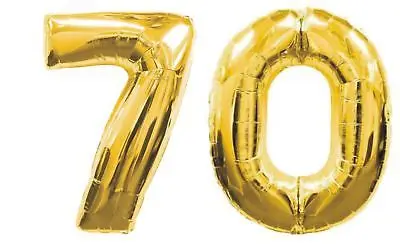 Украшение для 70th дня рождения 2 шт. огромные золотые фольгированные шары № 7 и 0